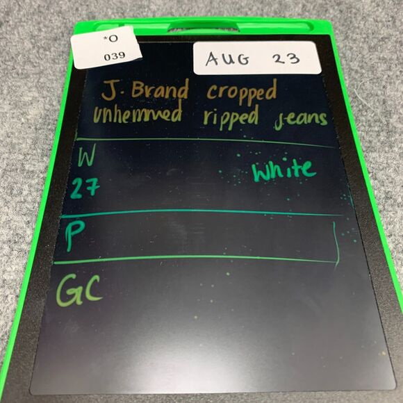 J Brand Jeans Womens 27 White Denim Cropped Raw Hem Distressed Stretch Pant - Picture 12 of 14